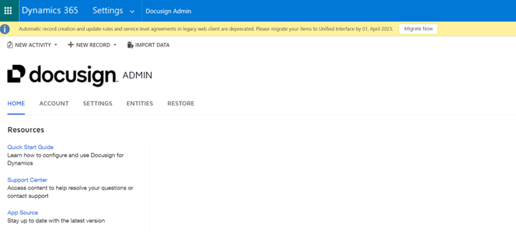 Connect DocuSign with Dynamics 365 CRM